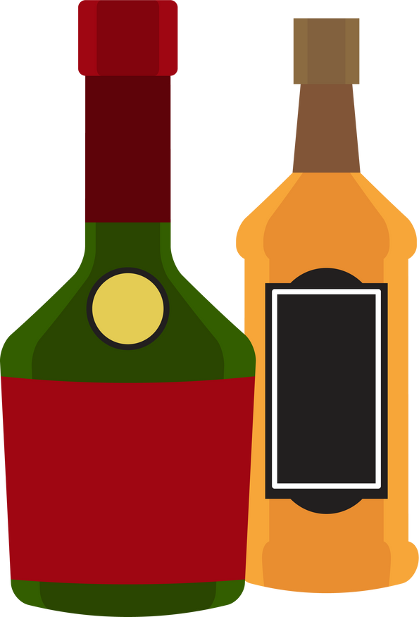 Liquor Bottles Illustration